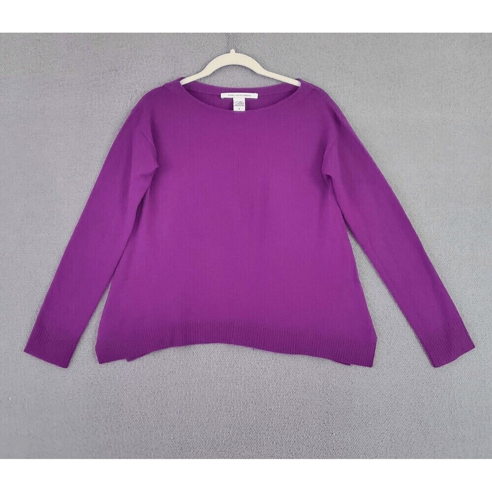 Diane Von Furstenberg Women's Long Sleeve Wool Cashmere Pull Over Sweater Small